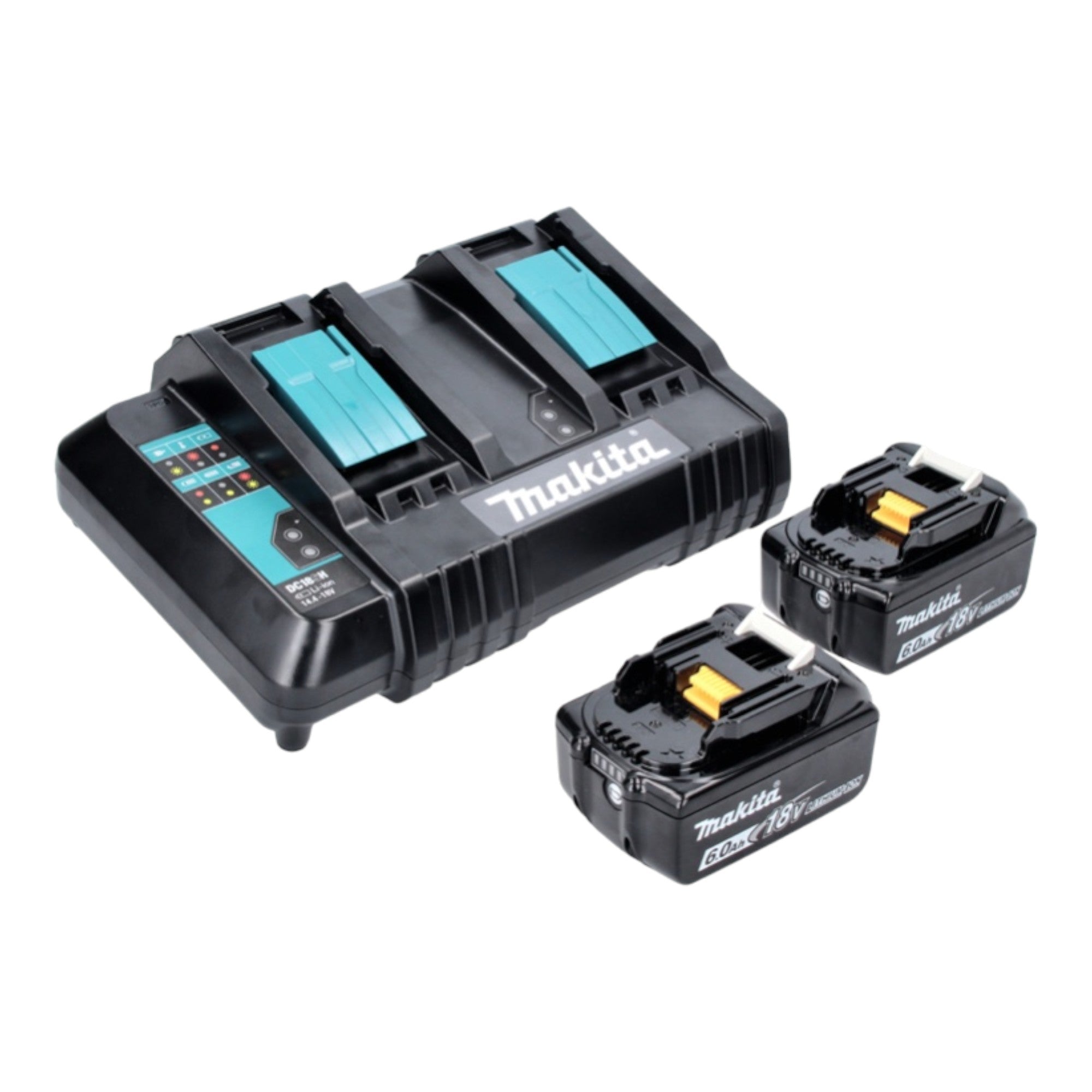 Makita DLM 480 CG2 Akku Rasenmaeher 36 V 2x 18 V 48 cm 62 l 2x Akku 6 0 Ah Ladegeraet  3 - toolbrothers