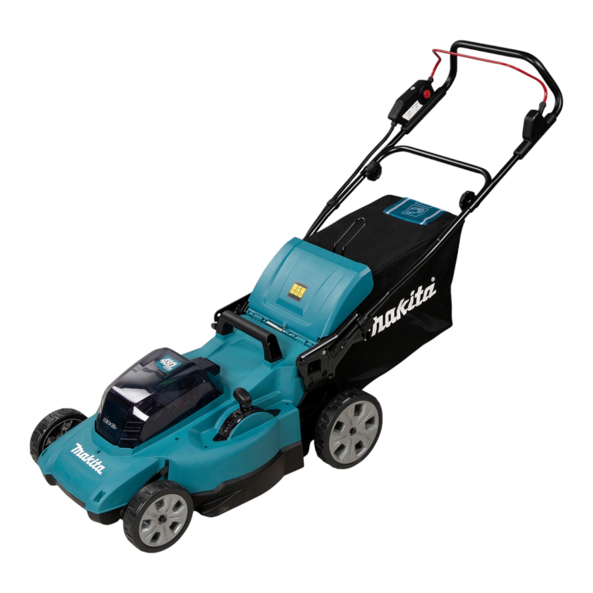 Makita DLM 480 CG2 Akku Rasenmaeher 36 V 2x 18 V 48 cm 62 l 2x Akku 6 0 Ah Ladegeraet  2 - toolbrothers
