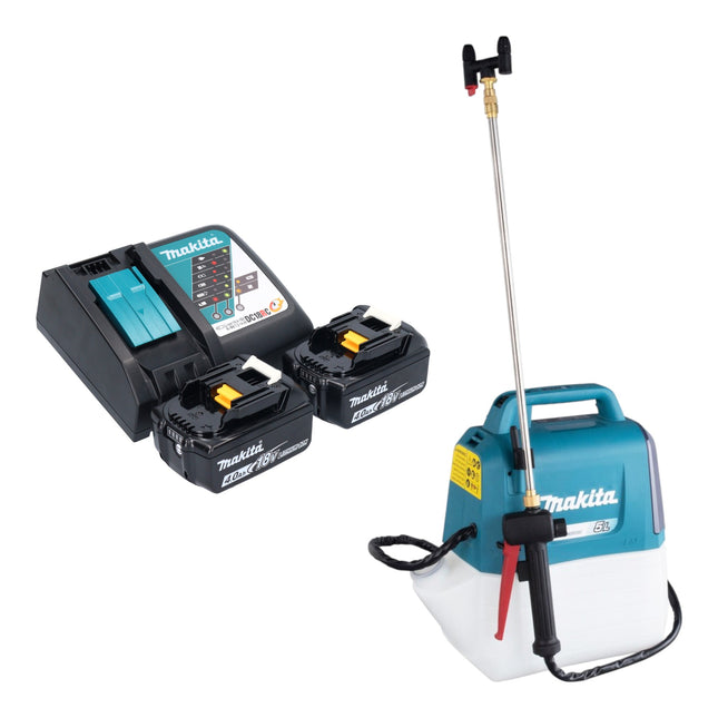 Makita DUS 054 RM2 cordless pressure sprayer 18 V 5.0 l 3.0 bar + 2x rechargeable battery 4.0 Ah + charger