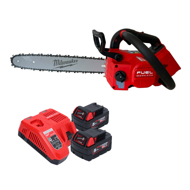 Milwaukee M18 FTHCHS35-552 Motosierra sin cable con mango superior 35 cm + 2x batería 5.0 Ah + cargador