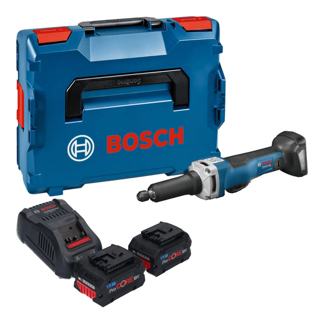 Bosch GGS 18V-23 PLC Amoladora recta profesional a batería 18 V sin escobillas + 2x batería ProCore 8,0 Ah + cargador + L-Boxx