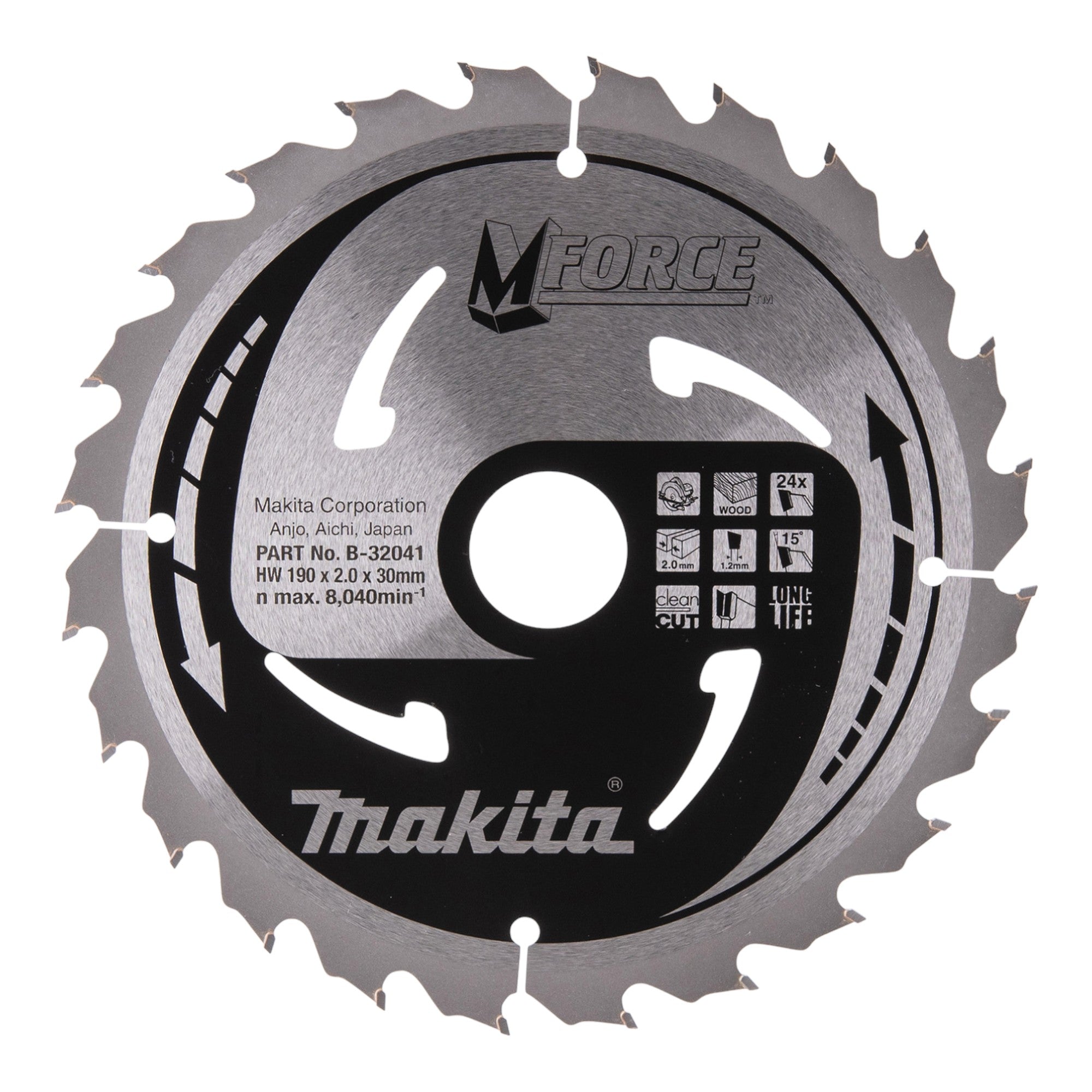Makita CSMX19024G M FORCE Kreissaegeblatt 190 x 30 x 2 0 mm 24 Zaehne B 32041 fuer Holz 1 - toolbrothers