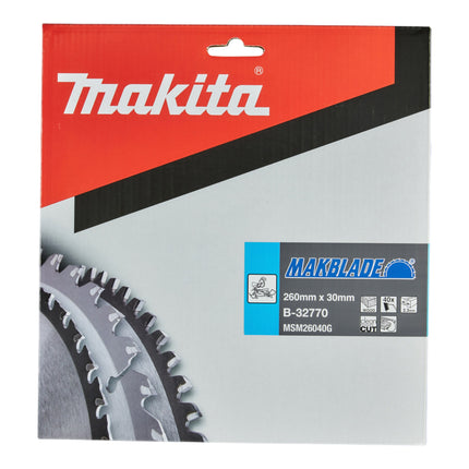 Piła tarczowa Makita MAKBLADE 260 x 30 x 2,3 mm 40 zębów ( B-32770 ) do drewna