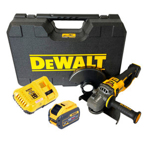 DeWalt DCG 460 Y1K Akku Winkelschleifer 54 V FlexVolt 230 mm Brushless + 1x Akku 12,0 Ah + Ladegerät + Koffer