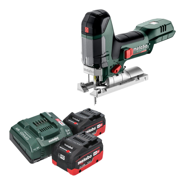 Seghetto alternativo a batteria Metabo ST 18 LT 130 BL 18 V 130 mm senza spazzole + 2x batteria LiHD 5,5 Ah + caricatore