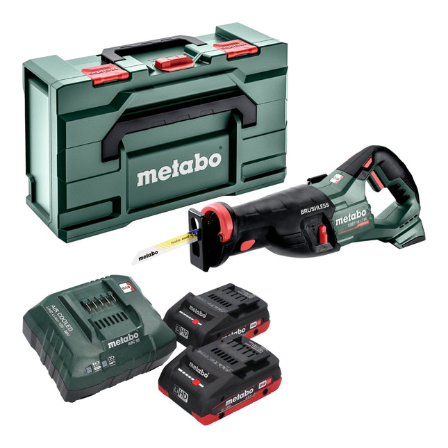 Sierra de sable sin cable Metabo SSEP 18 LT BL 18 V 32 mm sin escobillas + 2x batería LiHD 4,0 Ah + cargador + metabox