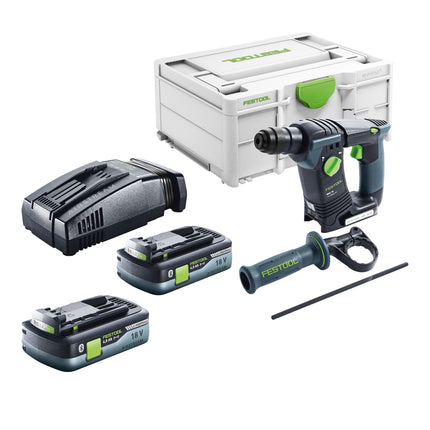 Festool BHC 18-Basic cordless hammer drill 18 V 1.8 J SDS Plus Brushless + 2x battery 4.0 Ah + quick charger + systainer