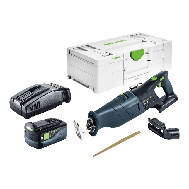 Sierra de sable sin cable Festool RSC 18 EB-Basic 18 V sin escobillas + 1x batería recargable 5,0 Ah + cargador rápido + systainer