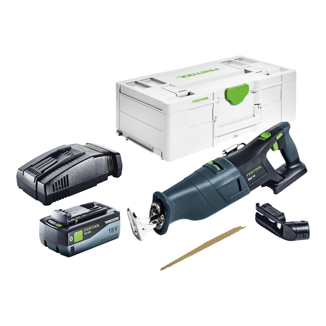 Festool RSC 18 EB-Basic cordless reciprocating saw 18 V brushless + 1x battery 8,0 Ah + quick charger + systainer
