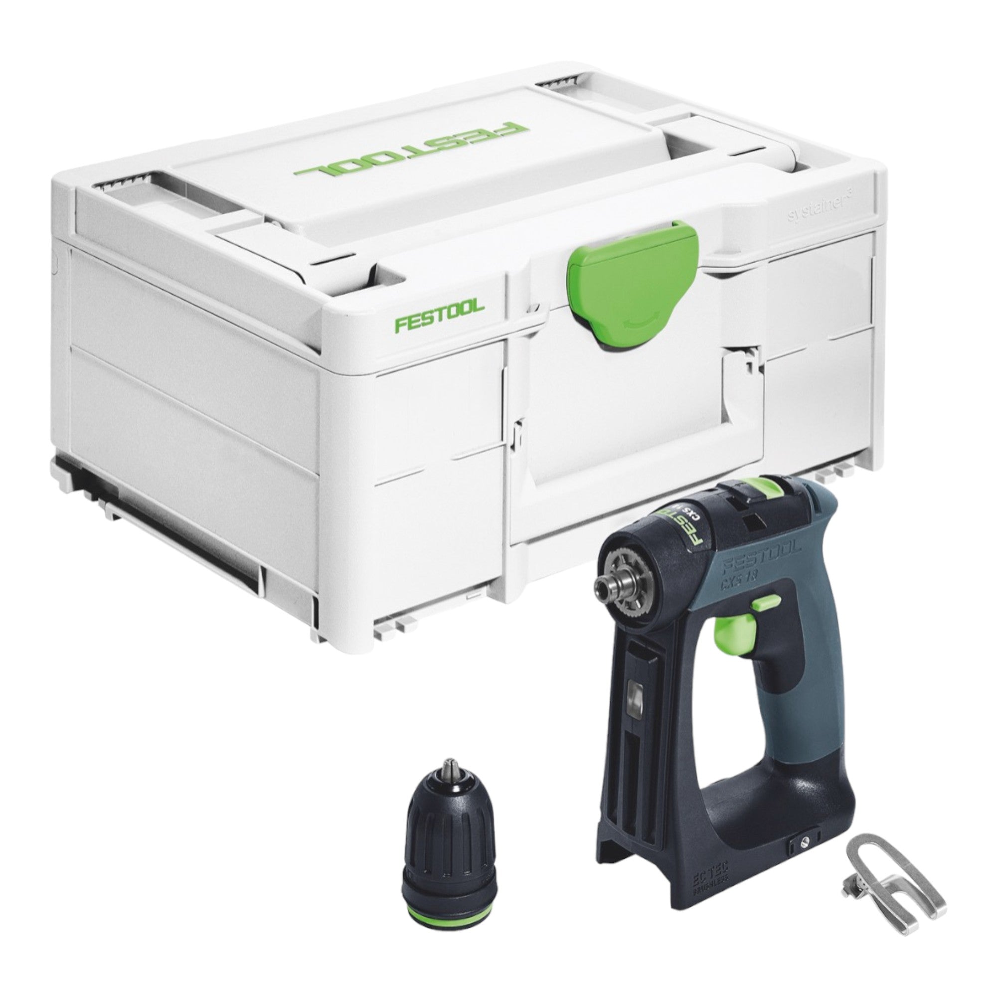 Festool CXS 18 Basic Akku Bohrschrauber 18 V 40 Nm Brushless 2x Akku 4 0 Ah Schnellladegeraet Systainer 1 - toolbrothers