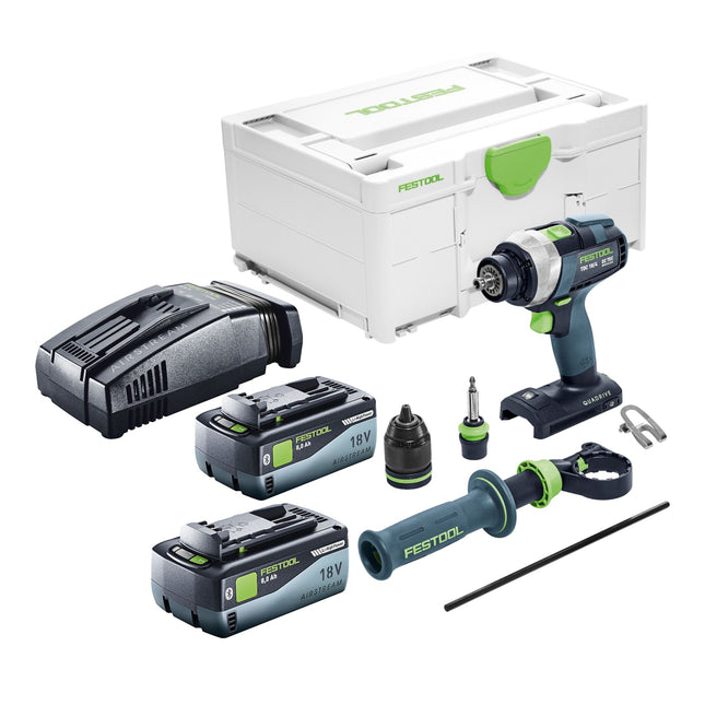Festool TDC 18/4 I-Basic cordless drill driver 18 V 75 Nm brushless + 2x rechargeable battery 8.0 Ah + quick charger + systainer