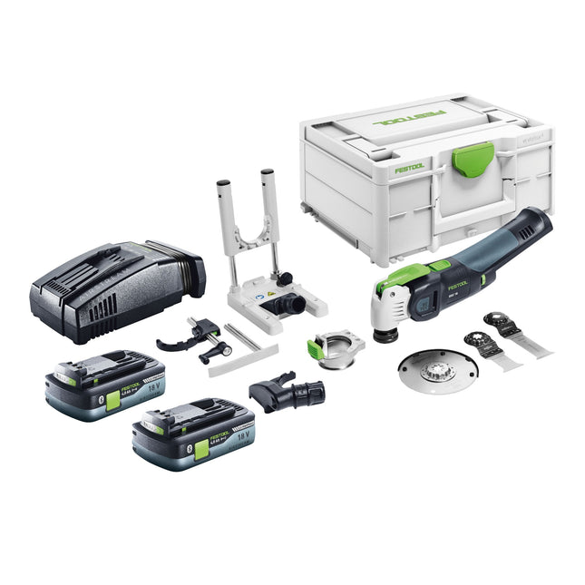 Festool VECTURO OSC 18 E-Basic Set cordless oscillating tool 18 V Starlock Max Brushless + 2x battery 4.0 Ah + quick charger + systainer