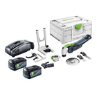 Festool VECTURO OSC 18 E-Basic Set herramienta oscilante sin cable 18 V Starlock Max Brushless + 2x batería recargable 5,0 Ah + cargador rápido + systainer