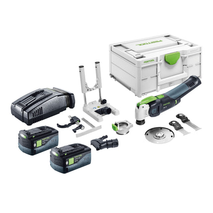 Festool VECTURO OSC 18 E-Basic Set herramienta oscilante sin cable 18 V Starlock Max Brushless + 2x batería recargable 5,0 Ah + cargador rápido + systainer