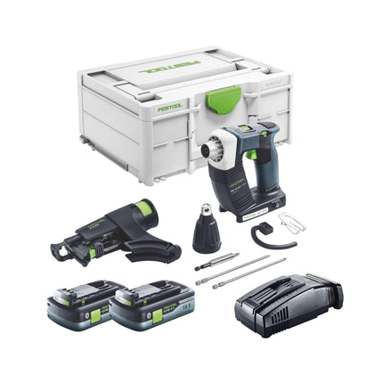 Festool DURADRIVE DWC 18-4500 Basic cordless construction screwdriver 18 V 14 Nm brushless + 2x rechargeable battery 4.0 Ah + quick charger + systainer
