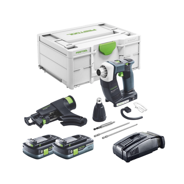 Festool DURADRIVE DWC 18-4500 Basic cordless construction screwdriver 18 V 14 Nm brushless + 2x rechargeable battery 4.0 Ah + quick charger + systainer