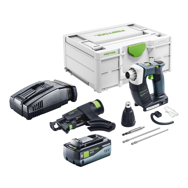 Festool DURADRIVE DWC 18-2500 Basic cordless construction screwdriver 18 V 18 Nm brushless + 1x rechargeable battery 8.0 Ah + quick charger + systainer