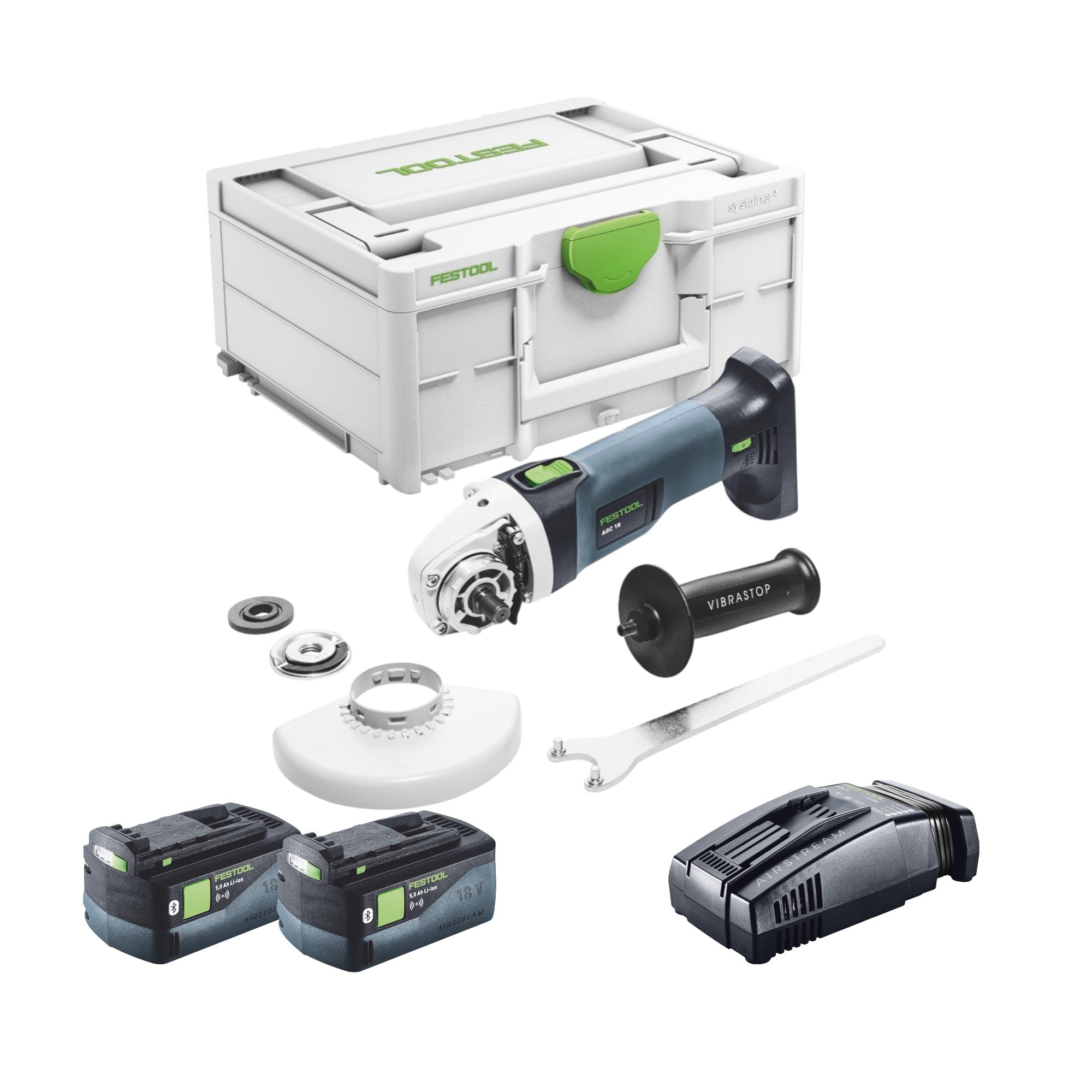 Festool AGC 18 125 EB Basic Akku Winkelschleifer 18 V 125 mm Brushless 2x Akku 5 0 Ah Schnellladegeraet Systainer 0 - toolbrothers