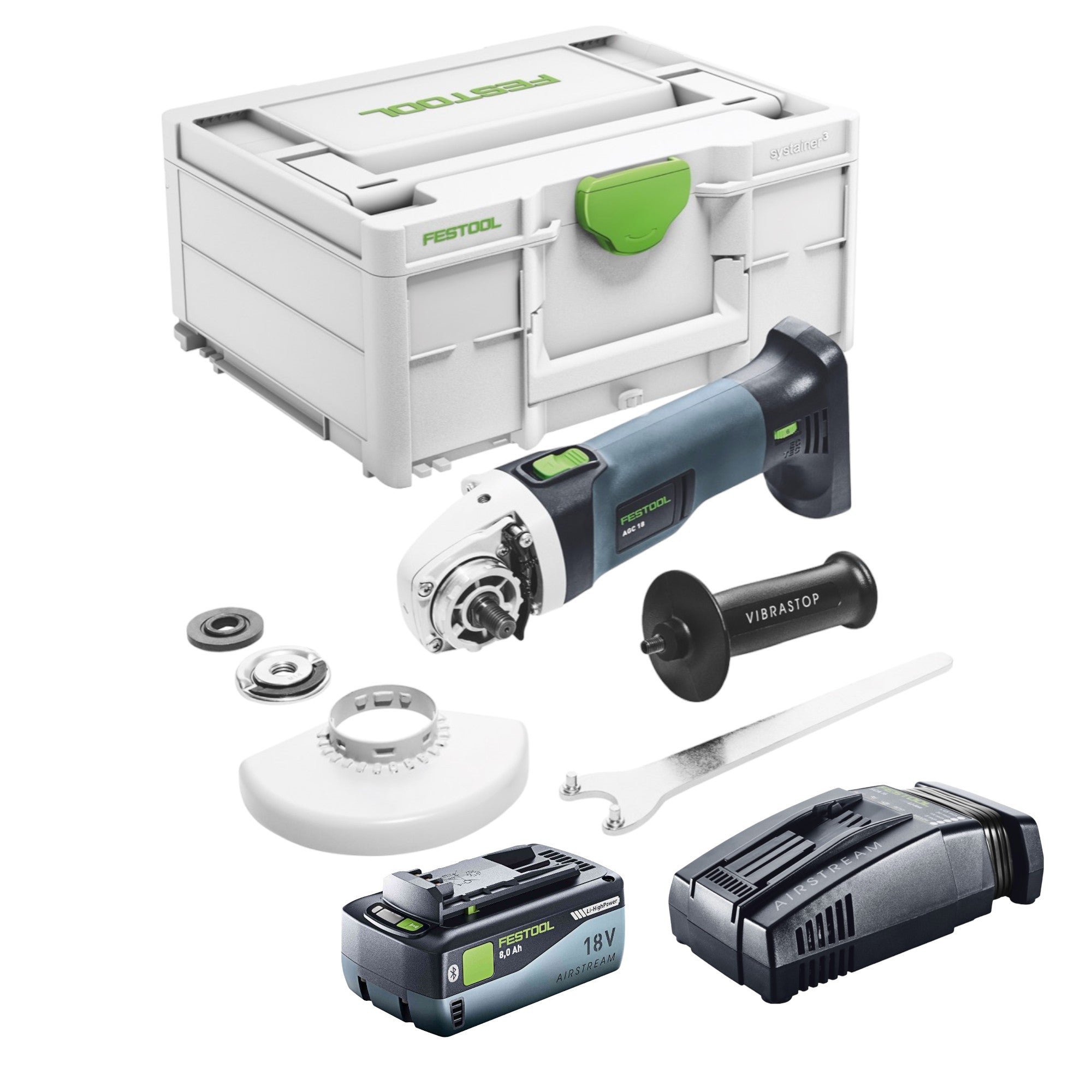 Festool AGC 18 125 EB Basic Akku Winkelschleifer 18 V 125 mm Brushless 1x Akku 8 0 Ah Schnellladegeraet Systainer 0 - toolbrothers