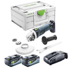 Festool AGC 18-125 Basic akumulatorowa szlifierka kątowa 18 V 125 mm bezszczotkowa + 2x akumulator 8,0 Ah + szybka ładowarka + systainer