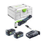 Festool VECTURO OSC 18 E-Basic utensile oscillante a batteria 18 V Starlock Max Brushless + 2x batteria 5,0 Ah + caricatore rapido + systainer