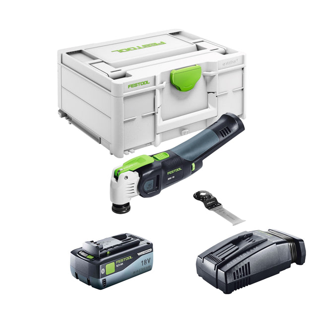 Festool VECTURO OSC 18 Basic akumulatorowe narzędzie oscylacyjne 18 V Starlock Max Brushless + 1x akumulator 8,0 Ah + szybka ładowarka + systainer