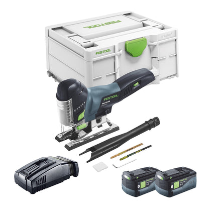 Festool CARVEX PSC 420 EB-Basic cordless pendulum action jigsaw 18 V 120 mm brushless + 2x rechargeable battery 5.0 Ah + quick charger + systainer