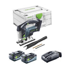 Festool CARVEX PSBC 420 Basic akumulatorowa wyrzynarka wahadłowa 18 V 120 mm bezszczotkowa + 2x akumulator 8,0 Ah + szybka ładowarka + systainer