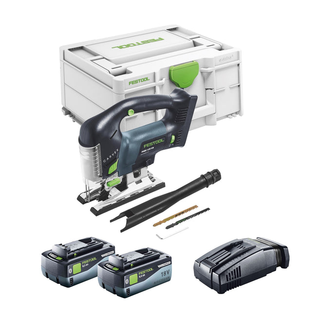 Festool CARVEX PSBC 420 Basic akumulatorowa wyrzynarka wahadłowa 18 V 120 mm bezszczotkowa + 2x akumulator 8,0 Ah + szybka ładowarka + systainer