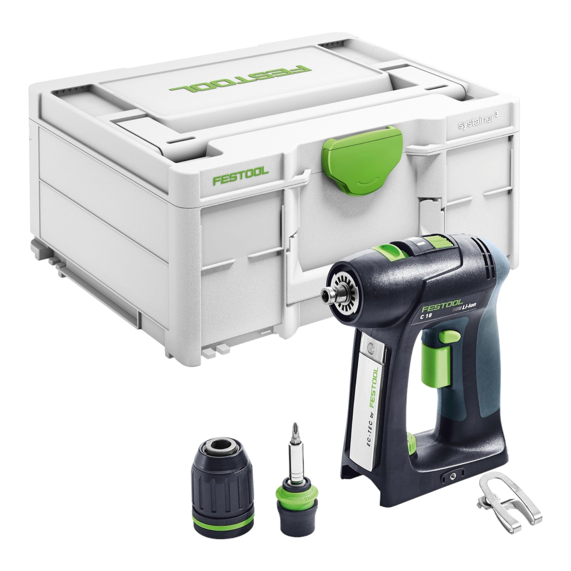 Festool C 18 Basic Akku Bohrschrauber 18 V 45 Nm Brushless 2x Akku 8 0 Ah Schnellladegeraet Systainer 1 - toolbrothers