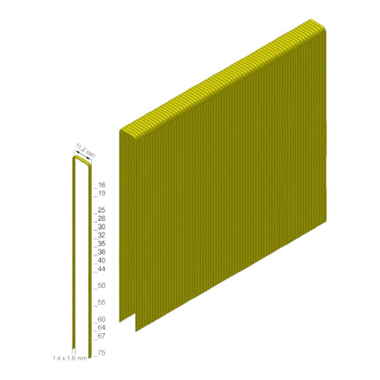 Prebena Z50CSVHA-ETA Grapas 50 mm tipo Z 9500 unidades, muy galvanizadas y resina