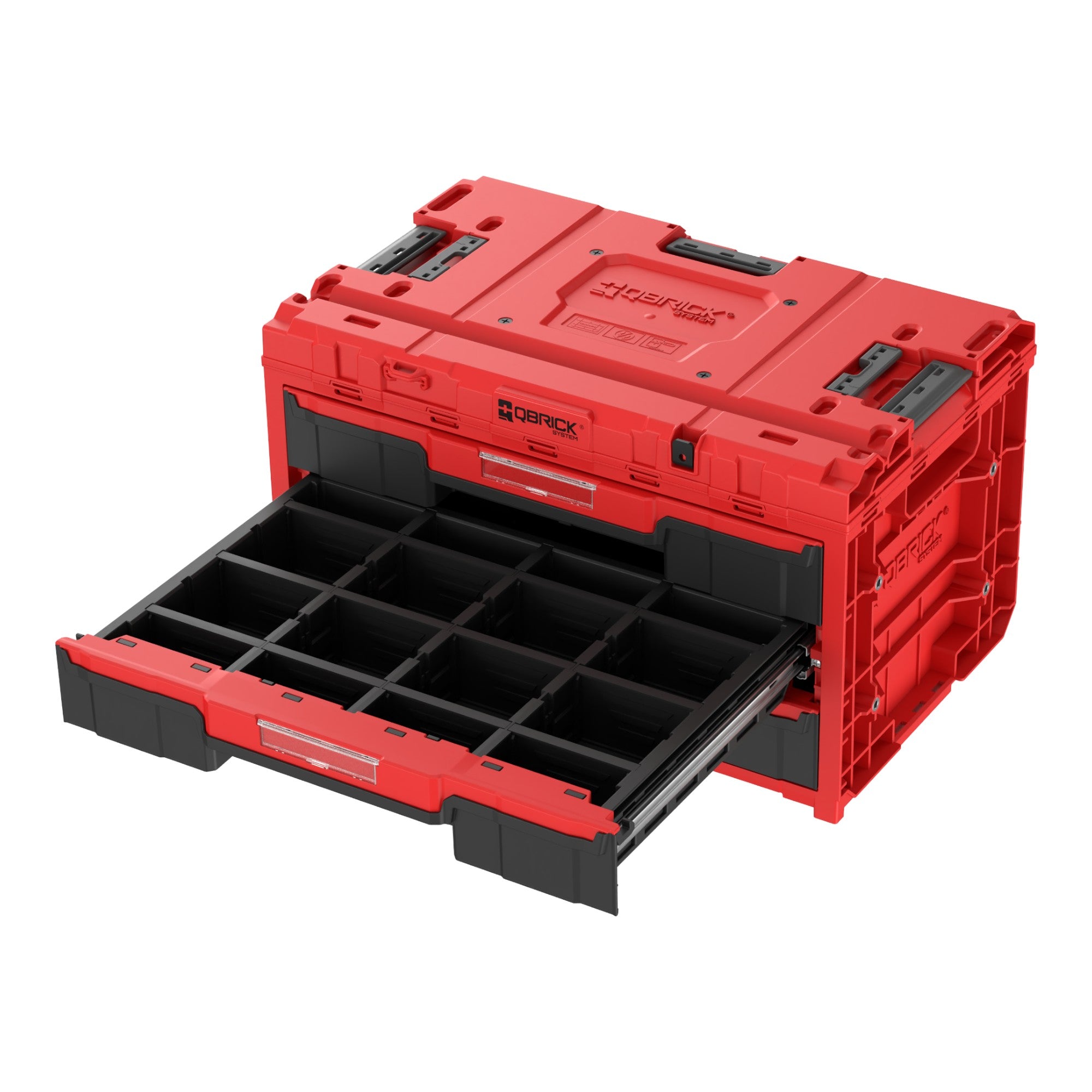 Qbrick System ONE Drawer 3 Toolbox 2 0 Red Ultra HD Werkzeugbox 587 x 380 x 340 mm 27 l mit drei Schubladen 2 - toolbrothers