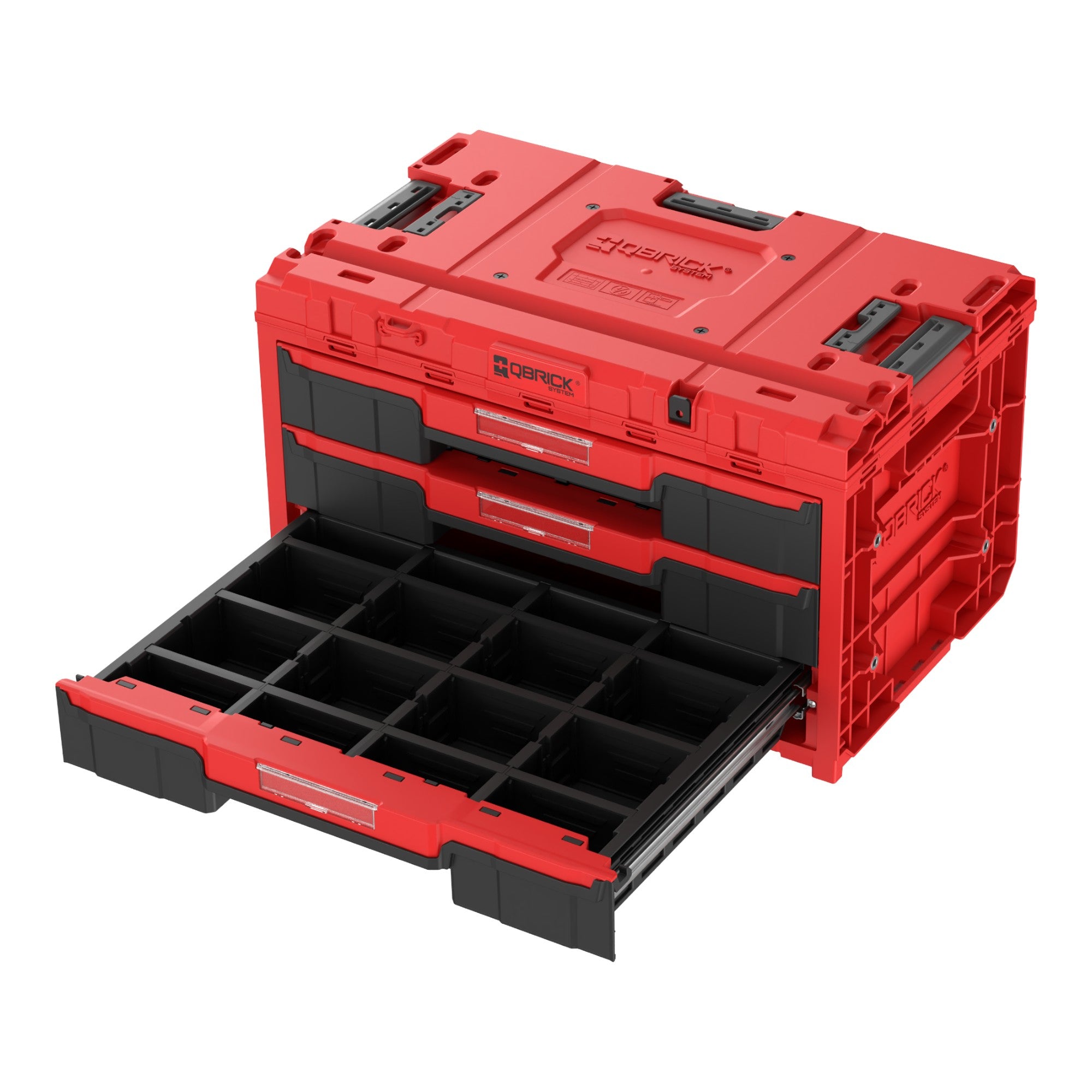 Qbrick System ONE Drawer 3 Toolbox 2 0 Red Ultra HD Werkzeugbox 587 x 380 x 340 mm 27 l mit drei Schubladen 3 - toolbrothers