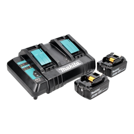 Rasaerba a batteria Makita DLM 480 CT2 36 V ( 2x 18 V ) 48 cm 62 L + 2x batteria 5,0 Ah + caricabatterie
