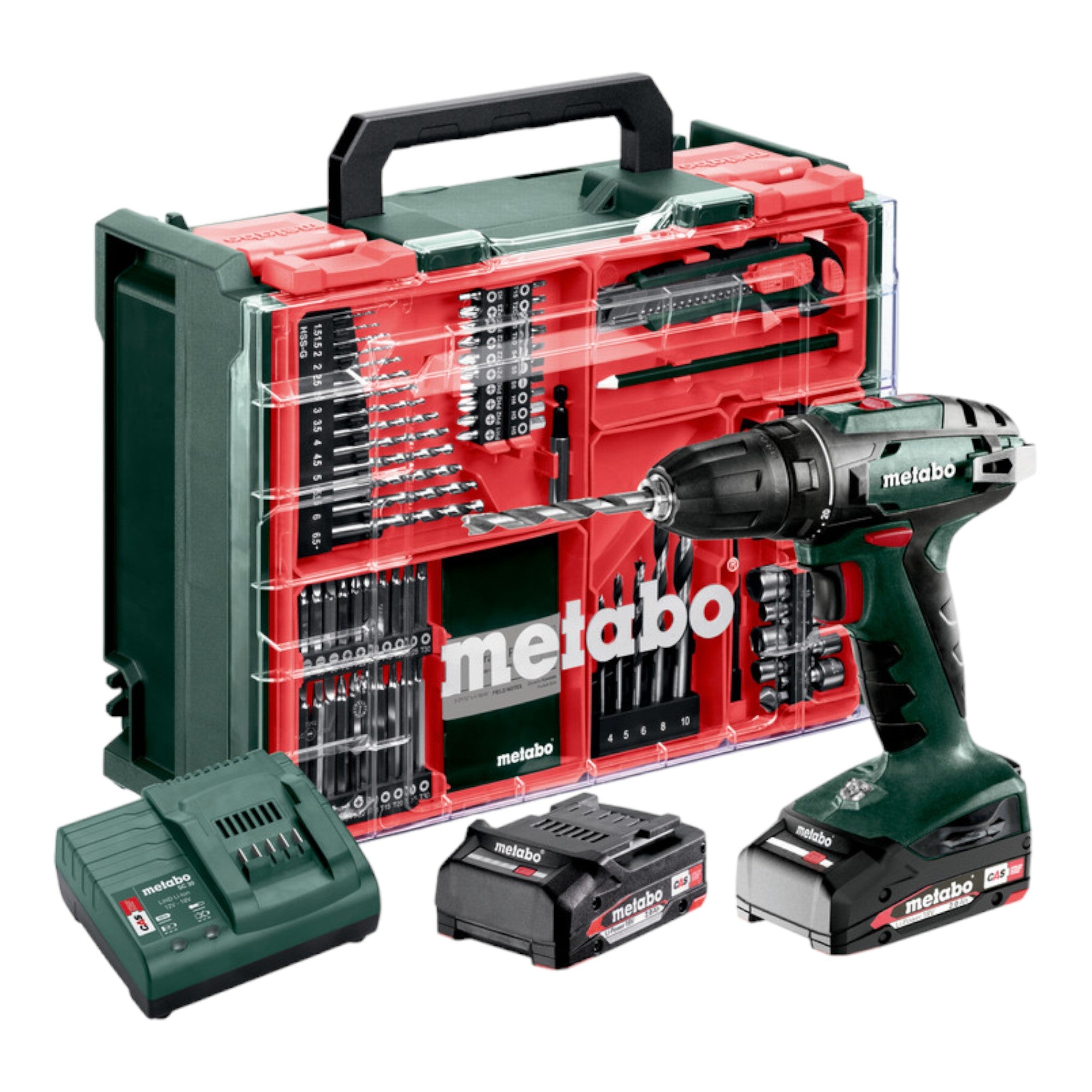 Metabo BS 18 Set Akku Bohrschrauber 18 V 48 Nm 602207710 2x Akku 2 0 Ah Ladegeraet 74 tlg mobile Werkstatt Koffer 0 - toolbrothers