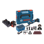 Bosch GOP 18V-34 Multi Cutter professionale a batteria 18 V Starlock Plus + 2x batteria ricaricabile 3,0 Ah + caricatore + 17 accessori + L-Boxx