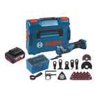 Bosch GOP 18V-34 Professional Multi Cutter a batería 18 V Starlock Plus + 1 batería de 5,0 Ah + 17 accesorios + L-Boxx - sin cargador