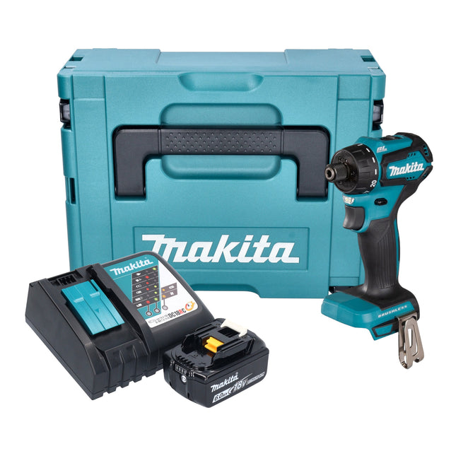 Makita DDF 083 RG1J Taladro atornillador a batería 18 V 40 Nm 1/4'' sin escobillas + 1x batería recargable 6,0 Ah + cargador + Makpac