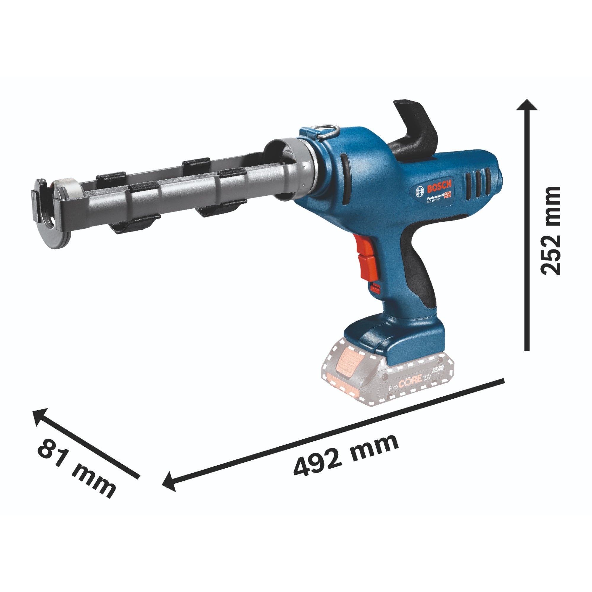 Bosch GCG 18V 310 Professional Akku Kartuschenpresse 18 V 310 ml 3 5 kN 2x Akku 4 0 Ah Ladegeraet 3 - toolbrothers