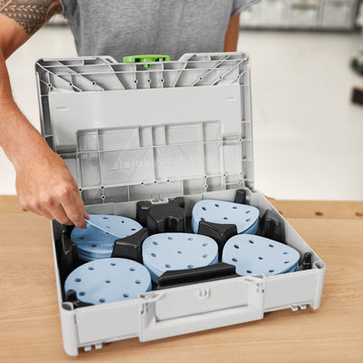Festool SYS-STF D125 GR set Juego de lijas P60 - P220 100 pzs. ( 578193 ) para lijadora rotorbital 125 mm + Systainer