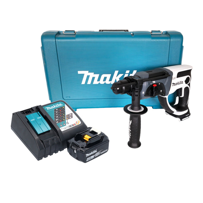 Makita DHR 202 RM1W Akku Bohrhammer 18 V 20 mm 2,0 J weiß + 1x Akku 4,0 Ah + Ladegerät + Koffer