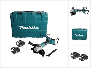 Makita DGA 900 TKX2 Akku Winkelschleifer 36V ( 2x18V ) 230mm Brushless + 2x Akku 5,0Ah + Ezynut + Koffer - ohne Ladegerät