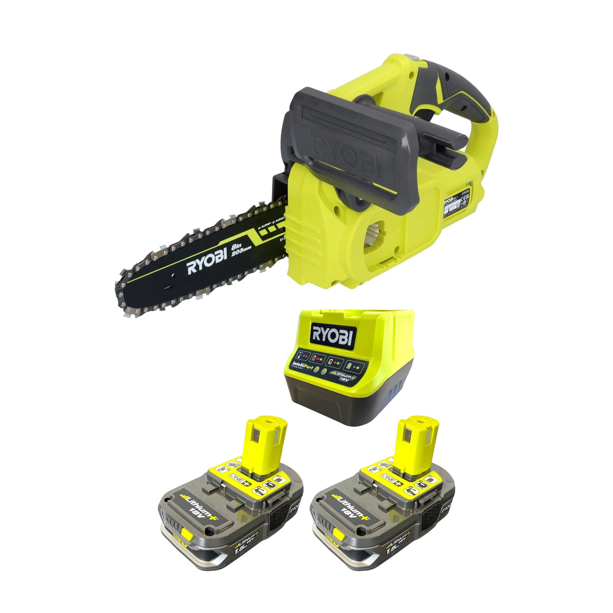 RYOBI RY18CS20A 215 18 V ONE Akku Kettensaege 20 cm Compact 2x Akku 1 5 Ah Ladegeraet 0 - toolbrothers