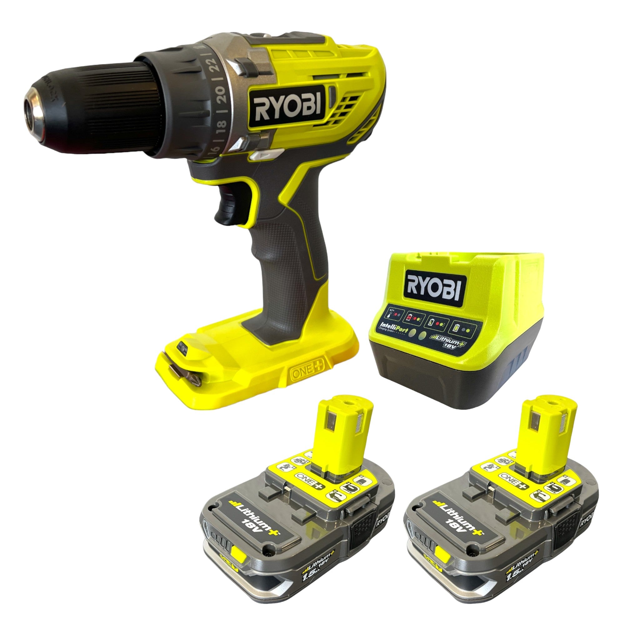 RYOBI R18DD3 215 Akku Bohrschrauber 18 V 13 mm 50 Nm 2x Akku 1 5 Ah Ladegeraet 0 - toolbrothers