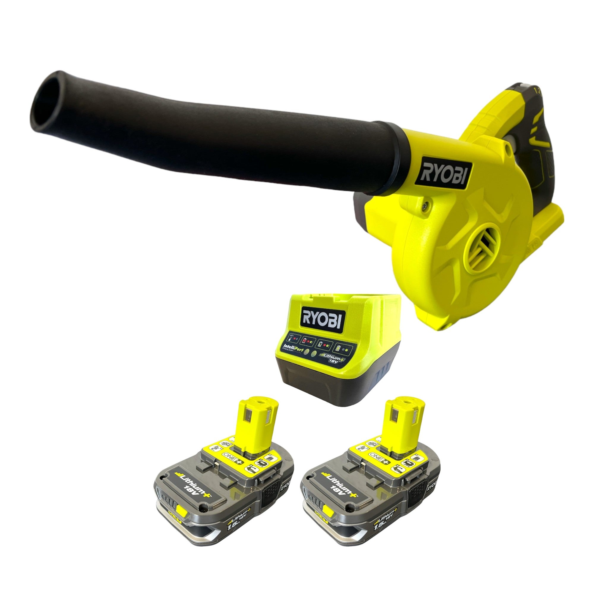 RYOBI R18TB 215 Akku Geblaese 18 V 200 km h 2x Akku 1 5 Ah Ladegeraet 0 - toolbrothers