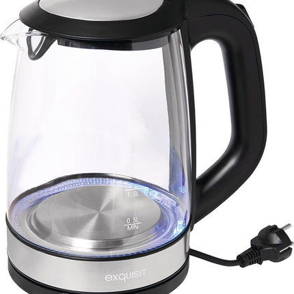 Wasserkocher WK 3501 swg ( 4000896623 ) 2200 W schwarz 1,1 kg Glas, Edelstahl LED blau