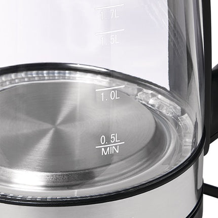 Wasserkocher WK 3501 swg ( 4000896623 ) 2200 W schwarz 1,1 kg Glas, Edelstahl LED blau