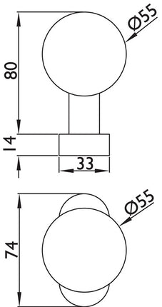 Bouton de porte à cadre 2085 ( 3000267272 ) Matériau Acier inoxydable 60 fixe