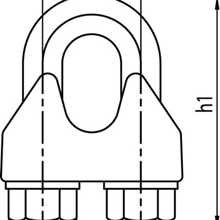 Drahtseilklemme ähnlich DIN 741 ( 1000120114 ) Gewinde M4 verzinkt