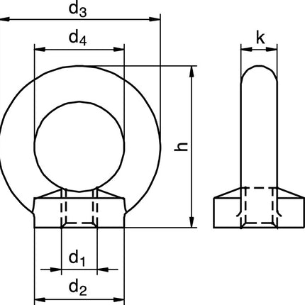Ecrou annulaire DIN 582 ( 5000615135 ) Filetage M16 électro-galvanisé